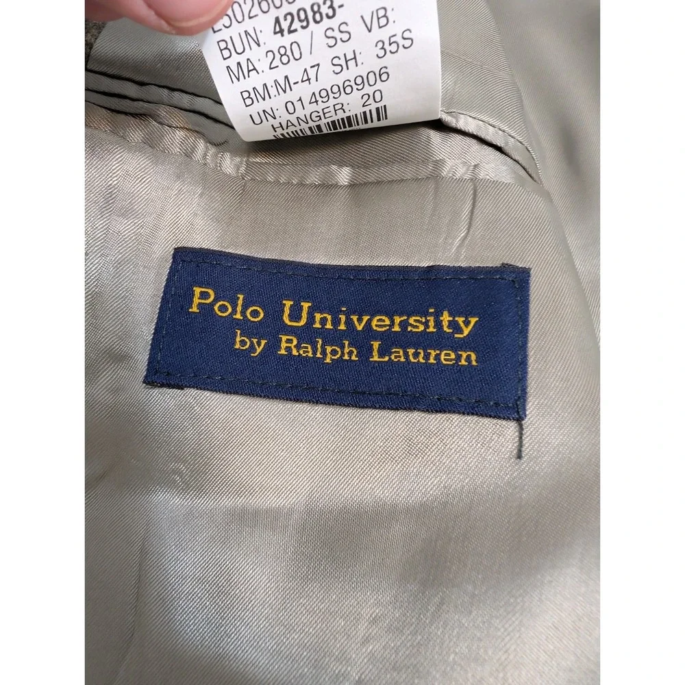 Ralph Lauren Polo University Club 100% LambsWool 2 Button Blazer Sport Jacket 44